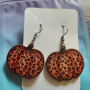 Leopard Print Pumpkin Earrings